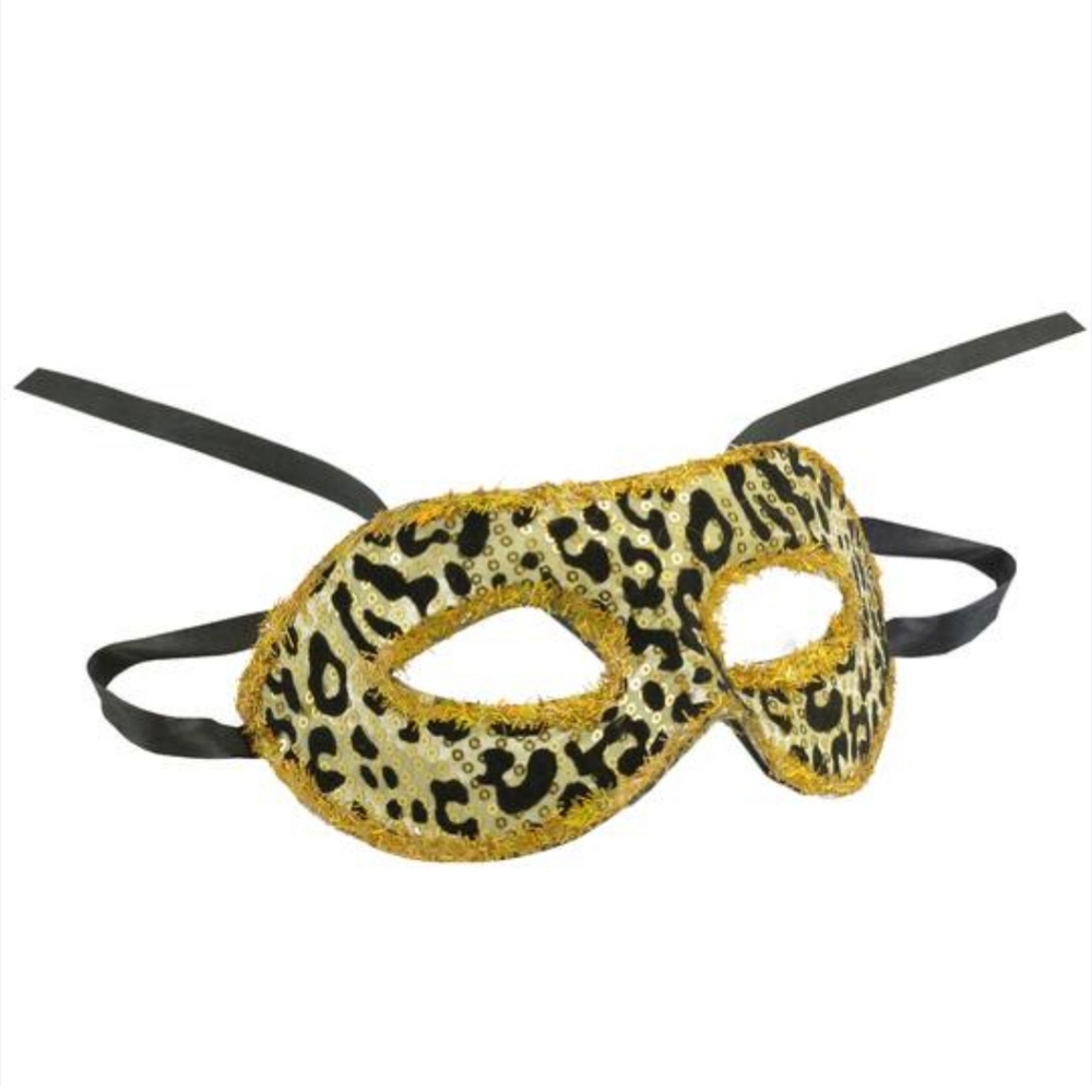 Animal Print Large Cat Mardi Gras Cosplay Halloween Mask BNWT LtdEd SO